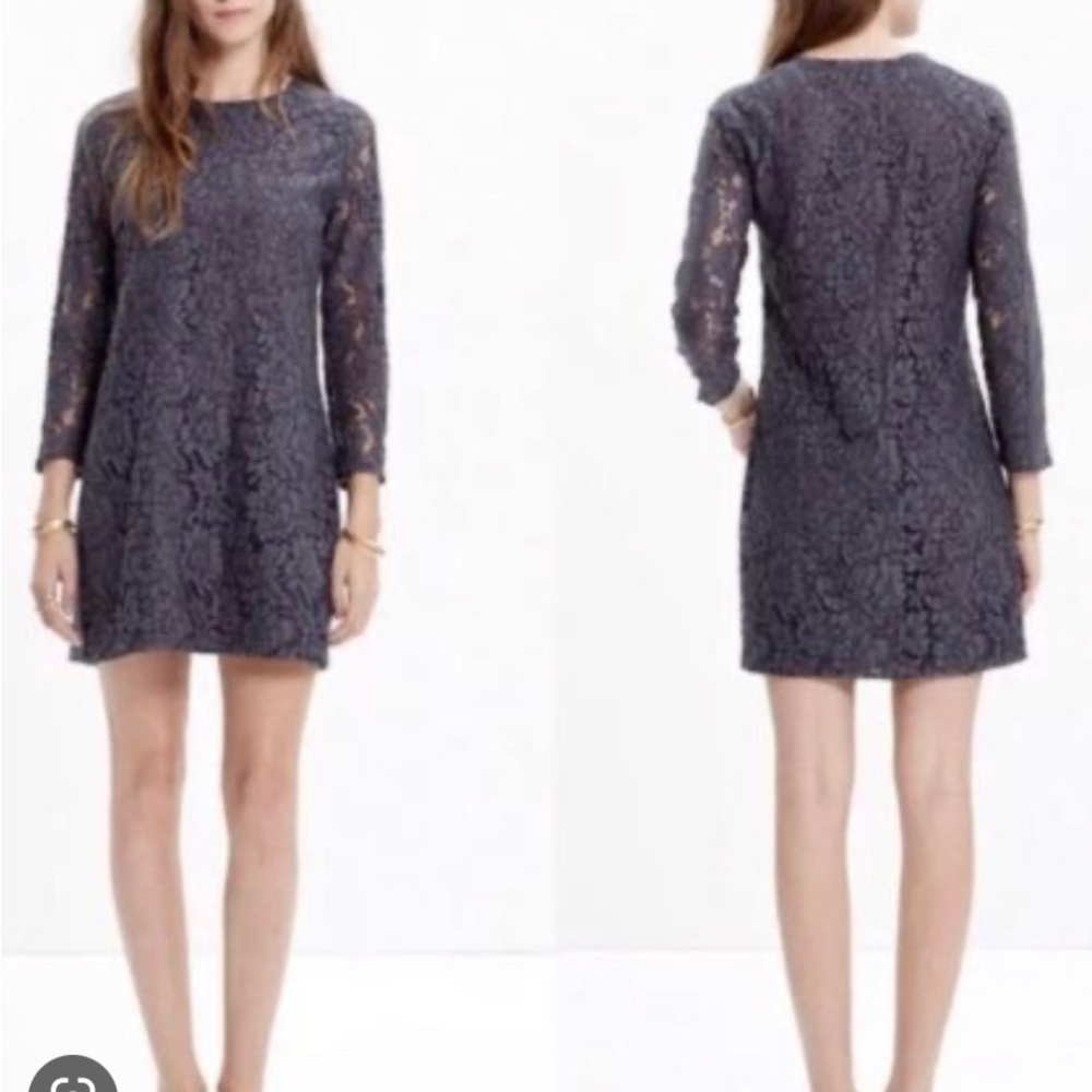 Madewell Gray lace shift dress size 8 - Picture 1 of 12